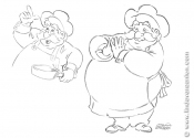 Character design sketches to promote a bakkery store.